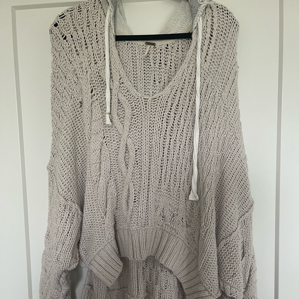 Free People Tierra Cable Knit Hoodie